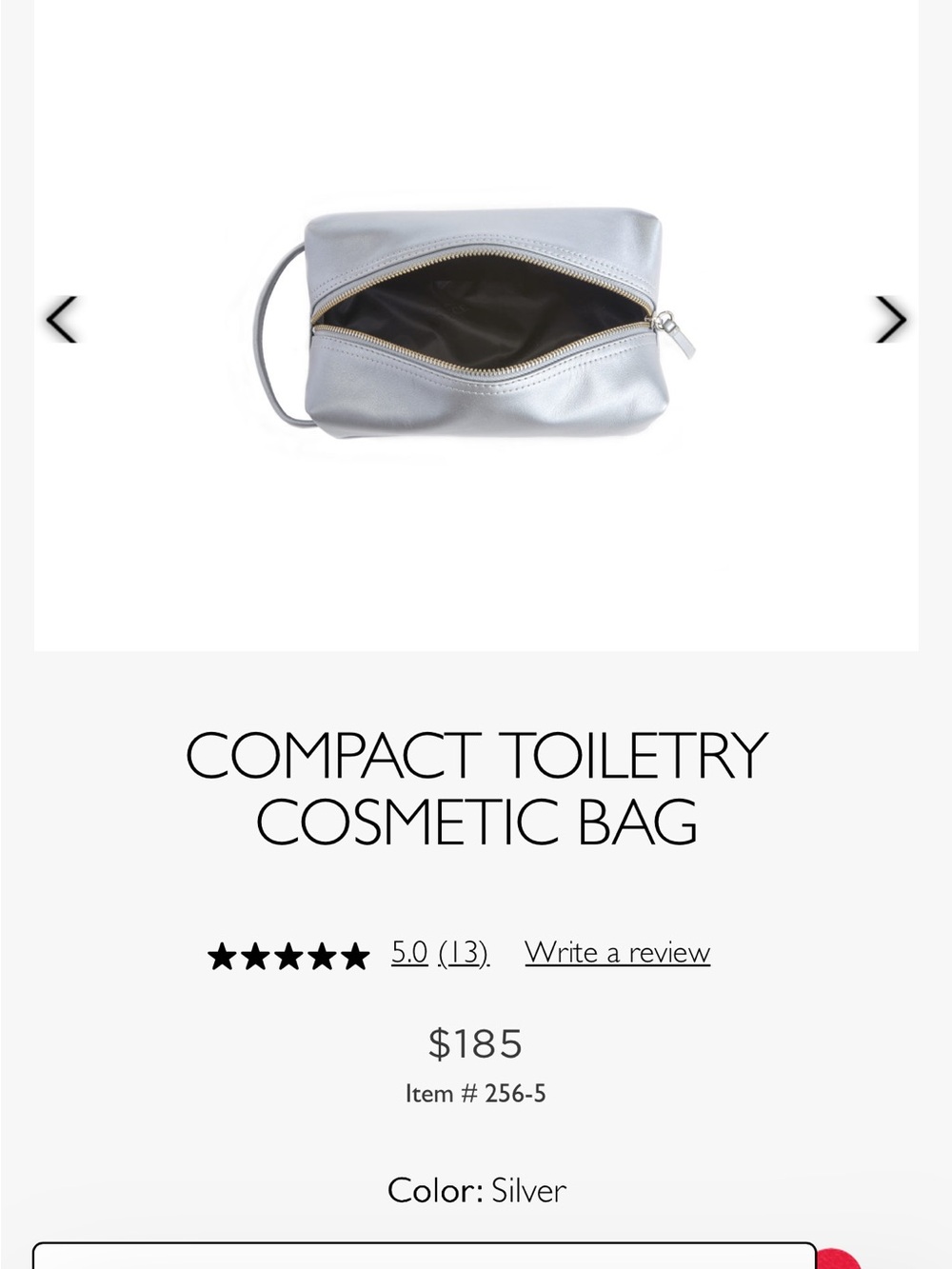 ROYCE New York Silver Compact Toiletry Pouch